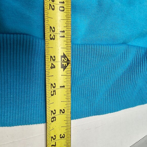 Adidas Bright Blue & Yellow 3 Stripe Sweatshirt Hoodie Y2K Bold Full Zipper Logo - Picture 10 of 11